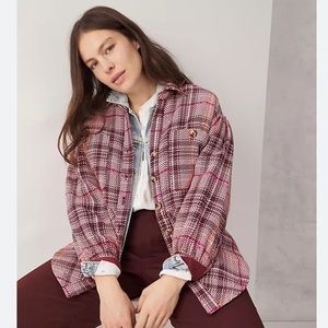 Anthropologie Hudson Pink Plaid Shirt Jacket - Size Small. Barely worn.